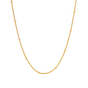 This delicate necklace is perfect for adding a touch of girly charm to any outfit. The thin bead chain adds a dainty and feminine look, making it an ideal accessory for any fashion-forward individual. A must-have for any jewelry collection!

Made to last! 

Tarnish and Water Resistant, Hypoallergenic

16.5 inches long- 2" Extension 

 

Closure :Lobster Clasp

18k Gold Plated over 316L Stainless Steel base.  

 

 