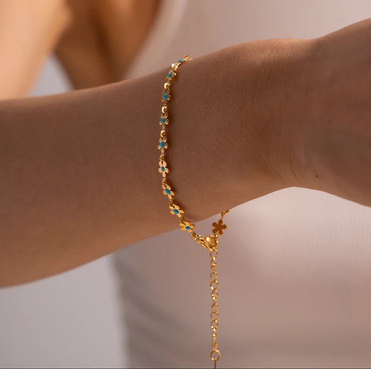 Blue Flower Bracelet