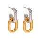 Erina Two Tone Chain Hoop Earrings XMTX Collections