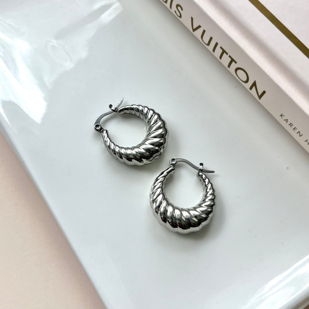 Twisted Hallow Croissant Hoop Earrings