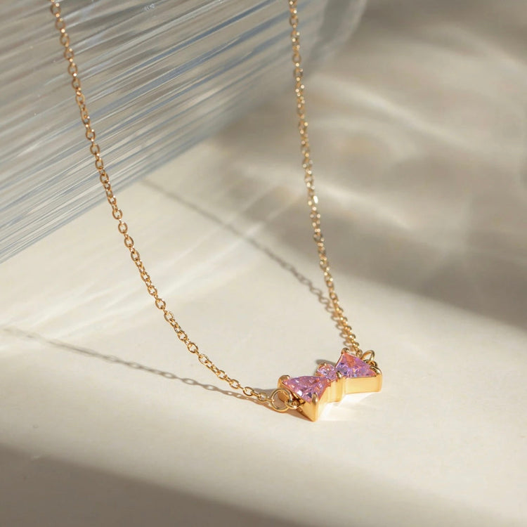 Bow Rhinestone Necklace XMTX Collections