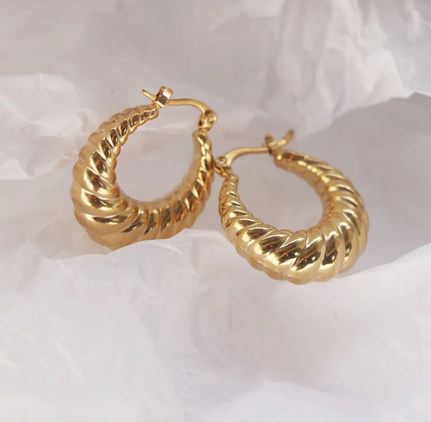 Twisted Hallow Croissant Hoop Earrings