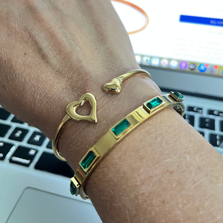 Abby Green Zircon Bangle Bracelet XMTX Collections