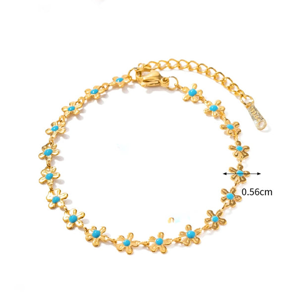 Blue Flower Bracelet