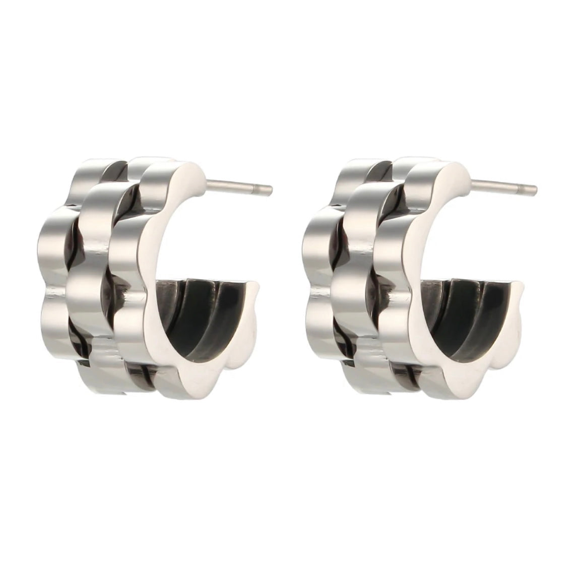 Watchband Hoop Earrings XMTX Collections