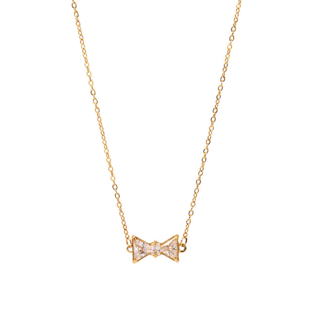 Bow Rhinestone Necklace