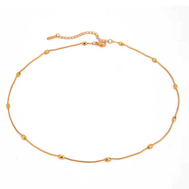 Charlotte Oval Beads Snake Necklace