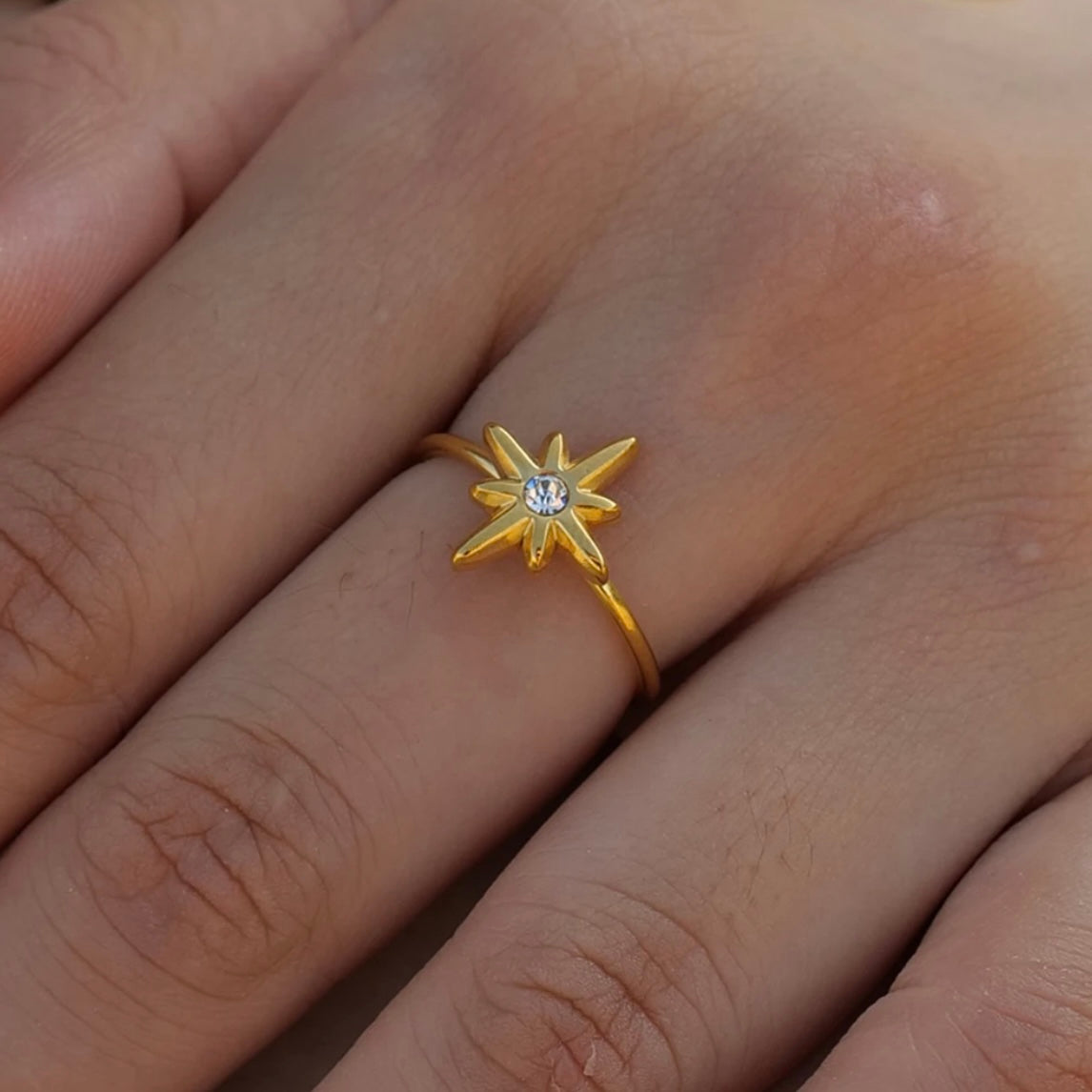 Eight Point Star Open Ring XMTX Collections