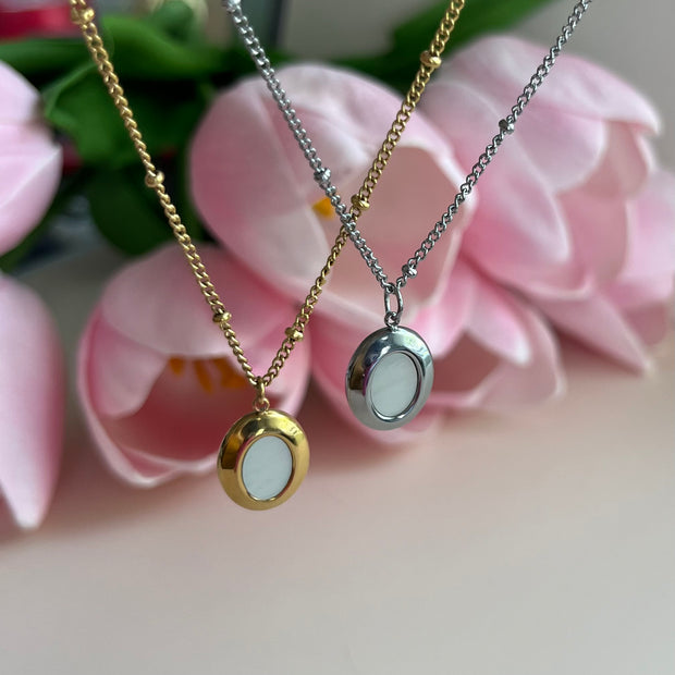 Maya Oval Mother of Pearl Necklace