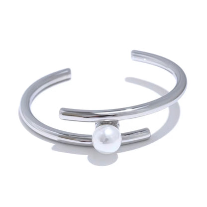 Talia Pearl Open Cuff Bracelet