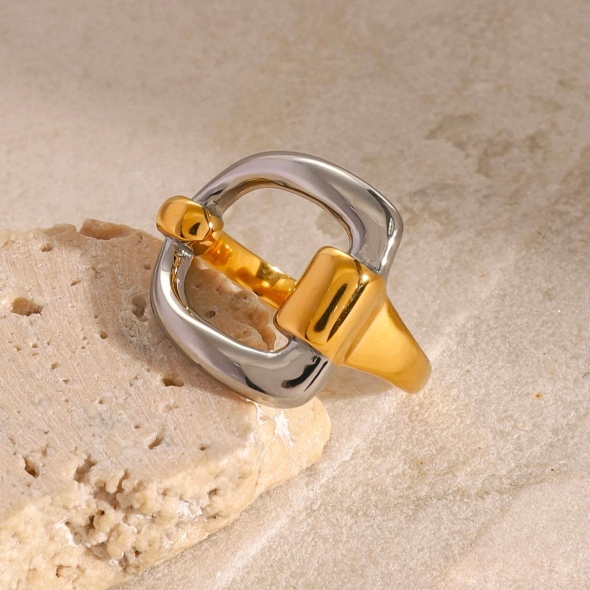 Buckle Two Tone Open Ring XMTX Collections