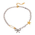 Mixed Metal Bow Star Pin Choker XMTX Collections