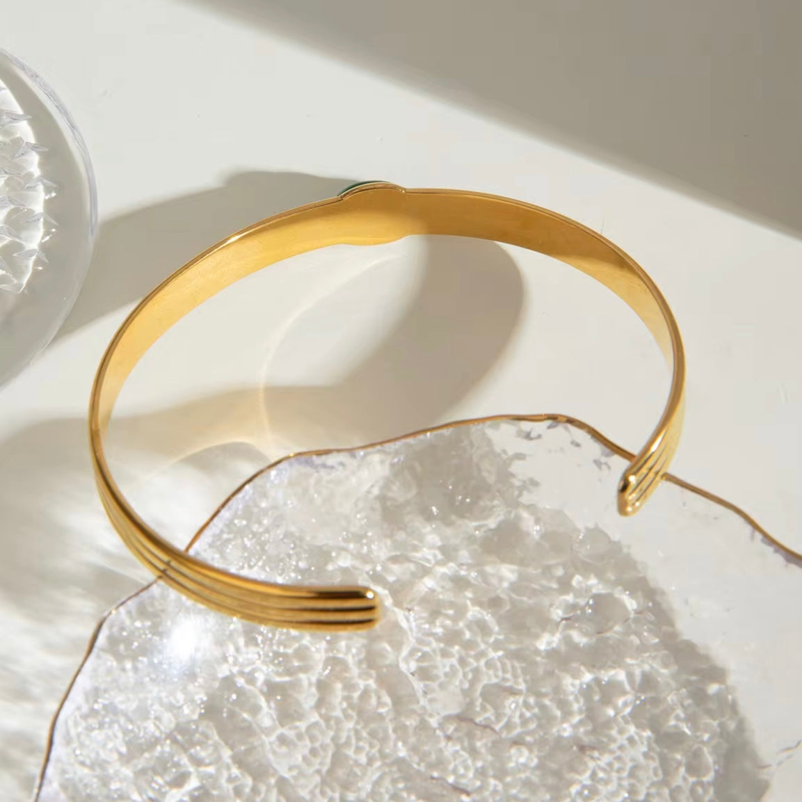 Green Agate Bangle Bracelet XMTX Collections