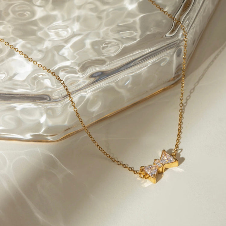 Bow Rhinestone Necklace XMTX Collections