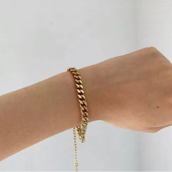 Classic Cuban Bracelet XMTX Collections shown on the arm water resistant and beach friendly