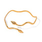 Non-tarnish snake bracelet with dual heads