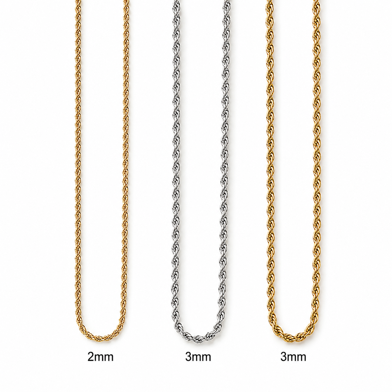 Twisted Rope Chain Necklace XMTX Collections
