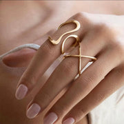 Nelly Abstract Rings feature an artistic and exclusive design, allowing you to choose between Wavy Lines or Cris Cross styles. Wavy Lines fit sizes 8 and 9, while Chris Cross fits sizes 7 and 8. Stand out with these unique rings.




Stainless Steel 18K Gold Plated - Made to last!

Hypoallergenic, Tarnish free , Water Resistant, Beach, Shower &amp; Gym Friendly

Wavy Lines -fits size 8,9

Cris Cross - fits size 7,8