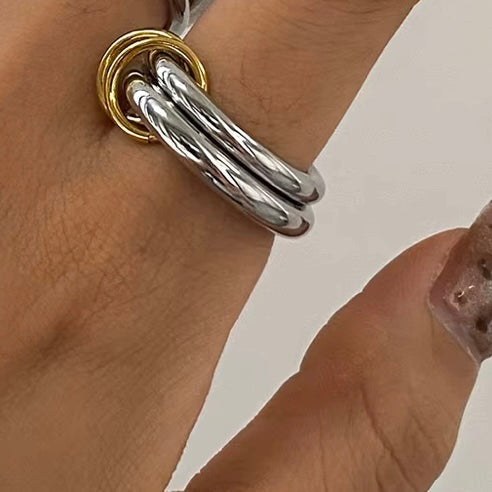 Modern Non Tarnish  Two Tone Ring