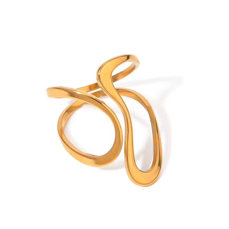 Nelly Abstract Rings feature an artistic and exclusive design, allowing you to choose between Wavy Lines or Cris Cross styles. Wavy Lines fit sizes 8 and 9, while Chris Cross fits sizes 7 and 8. Stand out with these unique rings.




Stainless Steel 18K Gold Plated - Made to last!

Hypoallergenic, Tarnish free , Water Resistant, Beach, Shower &amp; Gym Friendly

Wavy Lines -fits size 8,9

Cris Cross - fits size 7,8