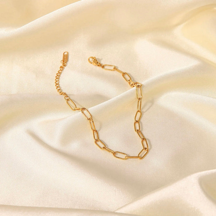 Paperclip Gold Non Tarnish Anklet XMTX Collections