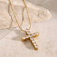 Statement Rhinestone Cross Necklace XMTX Collections
