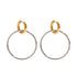 Shari Double Hoop Earrings with gold huggie and silver hoop design by XMTX Collections.