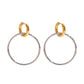 Shari Double Hoop Earrings with gold huggie and silver hoop design by XMTX Collections.