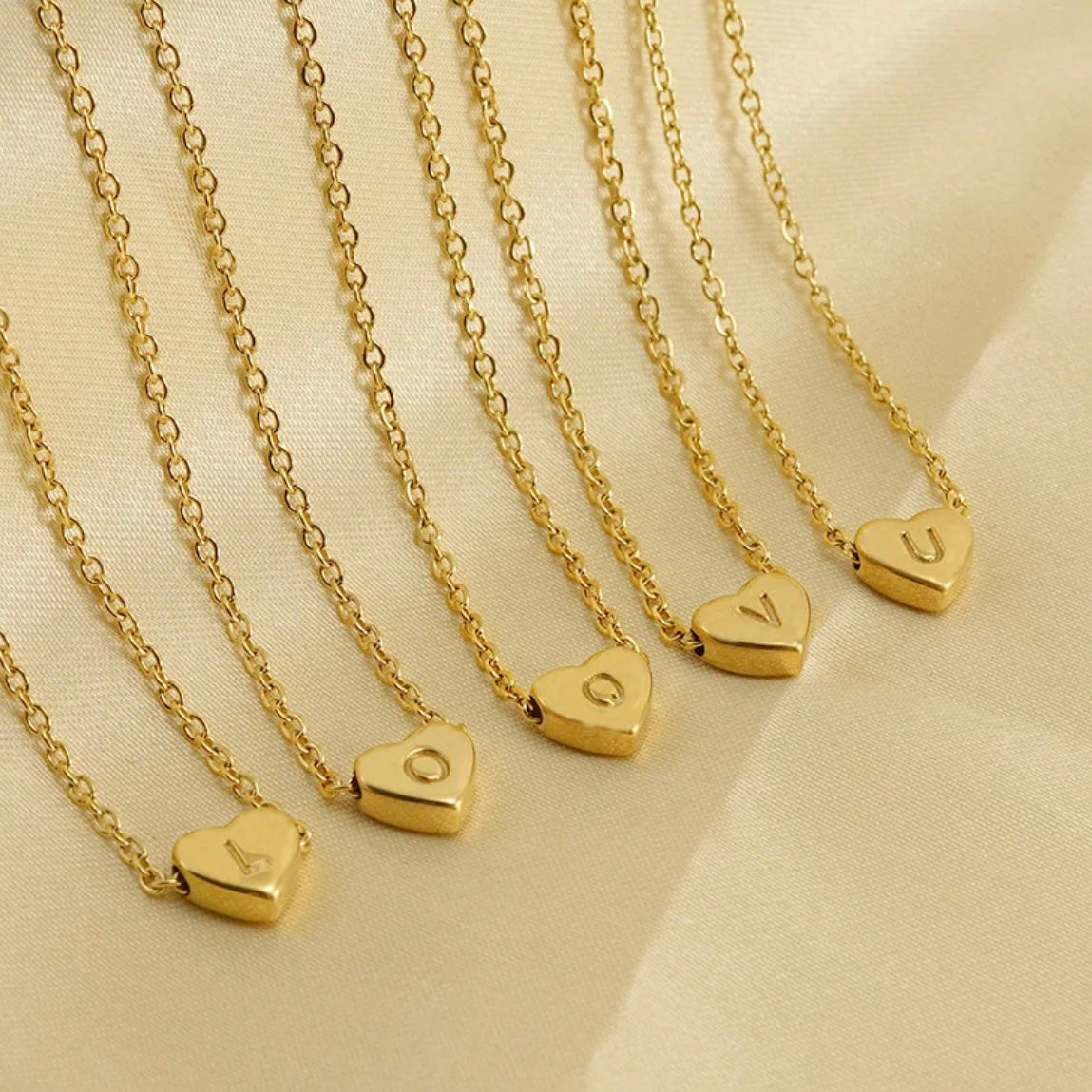 Heart Initial Necklace XMTX Collections
