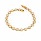 Gold Railey Rhinestone Bracelet with clear round rhinestones on white background