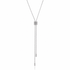 Silver Alana Slider Long Necklace featuring an adjustable pavé slider and long chain