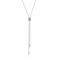Silver Alana Slider Long Necklace featuring an adjustable pavé slider and long chain