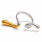 Anya two tone geometric ring shown in gold and silver finishes