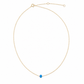 Minimalist blue opalite necklace on a delicate gold plated sterling silver chain