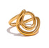 Cassie ring close-up high polish gold sculptural design