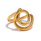 Cassie ring close-up high polish gold sculptural design
