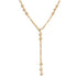 Gold Celeste Drop Necklace in a lariat Y-style design with bezel-set cubic zirconia stones, waterproof and non-tarnish jewelry by XMTX Collections