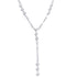 Silver Celeste Drop Necklace featuring a lariat-style Y chain with bezel-set cubic zirconia accents, hypoallergenic waterproof jewelry from XMTX Collections