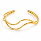 Cindy waterproof non-tarnish gold wave bangle bracelet