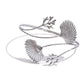 Silver Corals & Shells Upper Arm Cuff Bracelet in polished stainless steel with coral and shell design on a white background