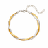 Double snake bracelet with intertwined gold and silver chains