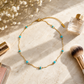 Waterproof gold necklace featuring turquoise beads