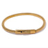 Introducing the Ava Cord Bangle Bracelet - a sleek and modern accessory that effortlessly adds a chic touch to any outfit. Made with a flexible cord design, this bracelet is both stylish and comfortable to wear. Elevate your look with this versatile and sophisticated piece.

 

This piece is made to last, hypoallergenic  & waterproof.

316L Stainless Steel 18K Gold Plated

Max fit 7inches / Link 5mm wide