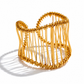 Front view of the Hali Wire Ring, a waterproof non-tarnish gold woven statement ring on a white background