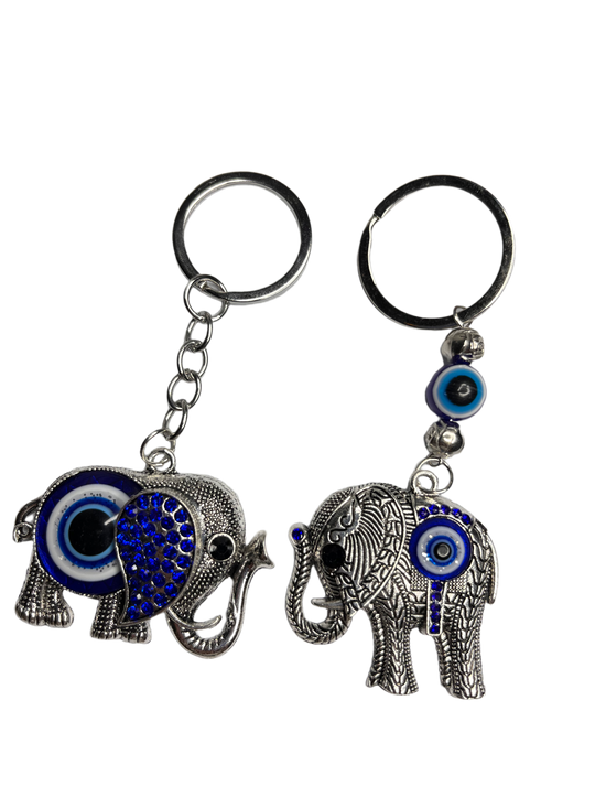 Evil Eye Lucky Elephant Key Chain XMTX Collections