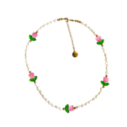 Tulips 🌷 & Pearls Handmade Necklace