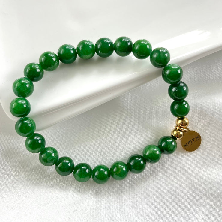 Natural Stone Jade Bead Stretch Bracelet
