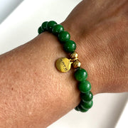 Natural Stone Jade Bead Stretch Bracelet