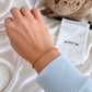 Kasey waterproof gold chain bracelet worn on wrist