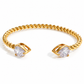 Lorena twisted gold bangle bracelet with sparkling stones